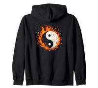Yin Yang Fuoco Feng Shui Burning Ying Yang Taoismo Buddismo Felpa con Cappuccio
