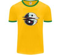 Yin Yang Glitch Yoga Meditazione SCI-FI MMA Uomo Ringer T-Shirt