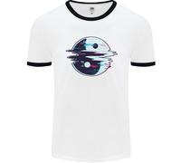 Yin Yang Glitch Yoga Meditazione SCI-FI MMA Uomo Ringer T-Shirt