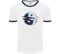 Yin Yang Glitch Yoga Meditazione SCI-FI MMA Uomo Ringer T-Shirt