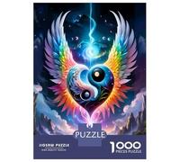 Yin Yang Heart Wing 1000 Pezzi Puzzle Premium Celestial Balance Puzzle Per Adulti Cartone Robusto - Puzzle Coppia Ultra Difficile, Top Valutato, Attività Perfetta in Casa 70x50cm/1000pcs