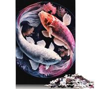 Yin Yang Koi Fish Puzzle Impossibili 1000Pcs Decorazione Per La Casa. Rilassamento E Intelligence Per Adulti E Ragazzi Da 14 Anni 1000pcs (75x50cm)