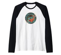 Yin Yang Koi Pesce Armonia Arte Giapponese Maglia con Maniche Raglan