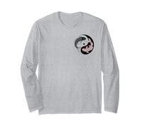 Yin Yang Koi Pesce Giapponese Kanji Zen Simbolo Equilibrio Due Lati Maglia a Manica