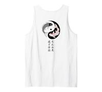 Yin Yang Koi Pesce Giapponese Kanji Zen Simbolo Tao Equilibrio Indietro Canotta