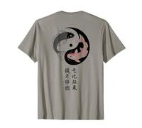 Yin Yang Koi Pesce Giapponese Kanji Zen Simbolo Tao Equilibrio Indietro Maglietta