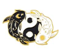 Yin Yang Koi - Set di spille per zaino e giacca, Klein, Metallo non prezioso