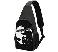 Yin Yang Lucky Cat Crossbody Zaino Borsa a tracolla Leggero One Strap Sling Bag Viaggio Escursionismo Daypack