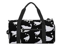 Yin Yang Lupo divertente borsa da palestra con scomparto per scarpe borsone da viaggio borsa weekend notte borsa yoga