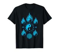 Yin Yang Om Geometria Sacra Fiore di Fuoco della Vita Spirituale Maglietta