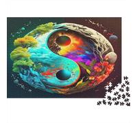 Yin-yang Puzzle Impossible 1000Pcs Earth Yin Yang Design Decorazione Per La Casa. Rilassamento E Intelligence Per Adulti E Bambini Da 12 Anni 70x50cm/1000pcs