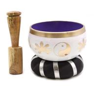 Yin & Yang - Set di campane tibetane, 10,7 cm, colore: Bianco/Viola