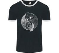Yin Yang Skull Kings Gothic Tattoo Biker Uomo Ringer T-Shirt FotL