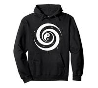 Yin Yang Spirale Galaxy Simbolo con Stelle Equilibrio Cosmico Felpa con Cappuccio