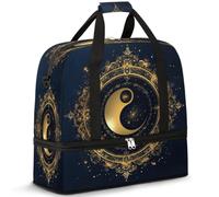 Yin Yang Tai Chi Borsone da Viaggio per Donne Uomini Weekend Borse Da Viaggio Pieghevole Bagnato Separato 47 L Tote Bag per Sport Palestra Yoga, Colore, 47 L, Organizer per borse