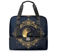 Yin Yang Tai Chi borsone sportivo per donne uomini Kirls ragazzi ragazze 21 L Weekend Pernottamento Borse Bagnato Separato Tote Bag per Viaggi Palestra Yoga, Colore, Grande, Organizer per borse