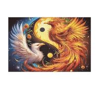Yin Yang Tai Chi Double Phoenix Rompicapo 1000 Pezzi Per Nonni E Nipoti Wildlife Cartone Rigido Esercizio Mentale Per Serate in Famiglia Da Passatempo Con Poster Incluso 1000 PCS