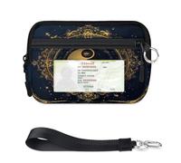 Yin Yang Tai Chi Mini Zip Card Case per Donne Uomini con Finestra ID Portafoglio Portatile Leggero Piccolo Borse Cerniera Coin Card Organizer Bag