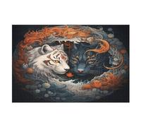 Yin Yang Tiger Puzzle Games for Adults E Bambini - for Creativity And Mindfulness - Challenging Jigsaw Puzzles 1000 Pezzi for Family (75×50cm)