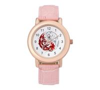 Yin Yang Water Wolf and Fire Dragon, orologio da donna alla moda, al quarzo, con cinturino in pelle, facile da leggere, elegante orologio da polso