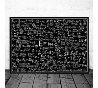 Yinaa Formula di fisica sulla lavagna Relatività Poster Matematica Wall Art Dipinti su tela per la decorazione della parete della stanza della scuola Immagine 40x60cmx1pcs senza cornice