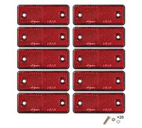 Yinaolan 10 x Catarifrangente Rettangolare Rosso, Catarifrangente Rettangolare Posteriore Rimorchio Fissaggio a Vite, Per Caravan RV Auto Camion Rimorchio