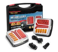 Yinaolan Fanali Posteriori Rimorchio Wireless LED Magnetiche Luci Posteriori per Senza Cavo 12V/24V Omologate ECE con Spina a 7 Pin ricaricabile Luce del rimorchio senza fili LED