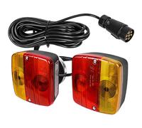 Yinaolan Kit di luci magnetiche per rimorchio, 12 V, 2 pezzi, impermeabili, luci posteriori, luci di stop, indicatori di direzione, con cavo da 7,5 m e spina a 7 pin, per roulotte, trattori