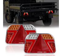 Yinaolan Kit Luci Posteriori Rimorchio 12v/24v Impermeabile Segnale Di Svolta/Freno/Traino/Retromarcia/Nebbia/Riflettore Con Cavo a 6 Conduttori Lungo 25cm Per Camion Caravan Camion Furgone Trattore