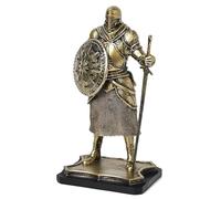 YINcrinx Decorazione vintage con spada e cavaliere dell'Impero Romano d'Oriente, cavaliere medievale, decorazione per ufficio o salotto, oggetto da collezione artigianale vintage, altezza 18 cm