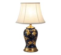 YINDAITY Lampada da scrivania Lampada da tavolo in ceramica cinese Lampada da comodino per camera da letto retrò americana Fiore dipinto a mano dorato Lampada da tavolo cinese per hotel creativo Decor