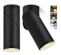 YindaLux 2 Pcs Faretto da Soffitto LED Dimmerabile Nero, Faretti LED Soffitto Interno Orientabili in Alluminio, Faretti Soffitto incl. 5W 500LM 230V Modulo LED, 3000K/4000K/6500K Lampada da Soffitto