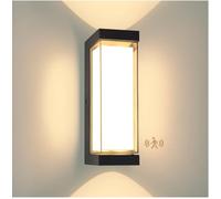 YindaLux 24W Lampada da Esterno a LED con Rilevatore di Movimento, IP65 3000LM Applique da Interno/Esterno, 3000K Moderna Applique da Parete, Luce da Parete in Alluminio per Terrazza, Ingresso, Nero