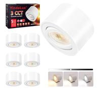 YindaLux 6x 3CCT Faretto da Soffitto Orientabile Bianco, Ø80x50mm Alluminio Faretti da Soffitto 230V, 5W 500LM Dimmerabile Lampada da Soffitto Downlight, Plafoniera LED Soffitto con Modulo LED Incluso