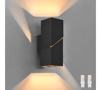 YindaLux 8W Lampada da Parete per Interni, Applique Led Su e Giù con Lampadina G9 Sostituibile, 2700K Nera Luce da Parete con Fessura di Luce, Illuminazione in Alluminio per Soggiorno, Corridoio