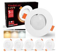 YindaLux Faretti LED Soffitto Dimmerabile 5W 550LM IP44 Faretti LED da Incasso per Cartongesso, 3000K 4000K 6000K Faretti da Incasso 230V Diametro Foro Ø68-80mm, Bianco, Set di 6