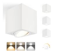 YindaLux Faretti LED Soffitto Dimmerabile, 5W Faretto da Parete Orientabile, Contiene Modulo LED 230V, Alluminio Lampada da Soffitto Downlight, Moderno Bianco Piazza Faretto Interno 4PCS