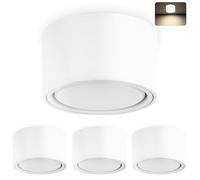 YindaLux Faretti LED Soffitto incl. GX53 LED 6W 4000K 230V - rotondo Ø95x55mm- come faretto da soffitto a Montaggio Superficiale, Lampada da soffitto in alluminio - Set di 4 - Bianco