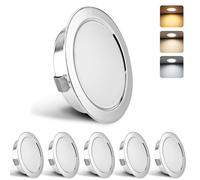 YindaLux Faretto da Incasso LED Set 6 Pezzi, 230V 3W 3000K/4000K/6000K, 15mm Ultrapiatto 300LM Foro 55-58mm, IP44 Soffitto Cromo