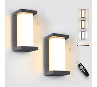 YindaLux Lampada da Esterno con Rilevatore di Movimento, 18W LED Lampada a Esterna con Telecomando, IP65 Wasserdichte Moderna Lampada 3000-6500K Dimmbar Lampada Esterna per Terrazza, Antracite,2 Pezzi