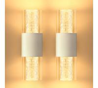 YindaLux LED Applique da Parete Interno 4W 400LM, Applique Moderna con Controllo Touch 2700K 3000K 4000K, Luce Notturna Dimmerabile per Camera da Letto Corridoio Soggiorno Scale, 2 Pezzi Bianco