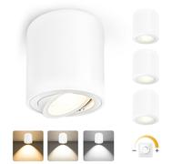 YindaLux LED Faretto da Soffitto Dimmerabile, 5W Faretto da Parete Orientabile, Contiene Modulo LED 230V, Alluminio Lampada da Soffitto Downlight, Moderno Bianco Rotondo Faretto Interno 4PCS