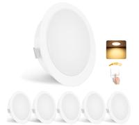 YindaLux Set di 6 faretti da incasso a LED, 230 V, dimmerabili, 3 W, 3000 K, luce bianca calda, 300 lm, foro 55-58 mm e 15 mm, IP44, faretto da incasso per armadio a specchio, bianco