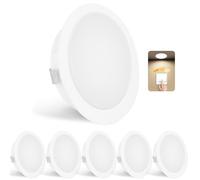 YindaLux Set di 6 faretti da incasso a LED, 230 V, dimmerabili, 3 W, 4000 K, bianco neutro, ultra piatto, 300 lm, foro 55-58 mm e 15 mm, IP44, faretto da incasso per armadio a specchio, bianco