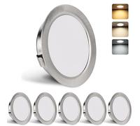 YindaLux Set di 6 faretti LED da incasso, 230 V, 3 W, 3000 K, bianco caldo, 4000 K, bianco neutro, 6000 K, luce bianca fredda, faretto LED ultra piatto, 300 lm, foro 55-58 mm e 15 mm, IP44, faretti da