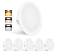YindaLux Set di 6 Faretti LED da Incasso per Cartongesso 230V 3W 3000K Caldo 4000K Neutro 6000K Freddo, 15mm Ultrapiatto Faretti da Incasso 300LM Foro 55-58mm, IP44 Faretti LED Soffitto Incasso Bianco