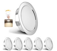 YindaLux Set di 6 Faretti LED da Incasso per Cartongesso Dimmerabili 230V 3W 4000K Neutro, 15mm Ultrapiatto Faretti da Incasso 300LM Foro 55-58mm, IP44 Faretti LED Soffitto Incasso per Cucina, Cromo