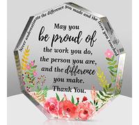 Yinder Regalo di ringraziamento per donne, decorazione da scrivania di Natale, regalo per insegnanti, colleghi, dottori, infermiere, lasciando il lavoro, citazioni ispiratrici, regalo di addio per il