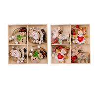 Yindhgdr 2 Set di Ornamenti Natalizi con Ornamenti con Alce, Babbo Natale e Pupazzo di Neve, Adatti per L'Albero di Natale