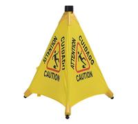 Yindhgdr Cartello di avvertimento di sicurezza bilingue con scritta in inglese "Caution Wet Floor, Slippery When Wet Pops Up", a parete, pieghevole, bilingue